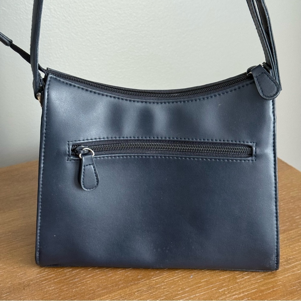 Navy Crazy Horse Minimalist Shoulder Bag - Picture 3 of 12